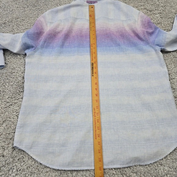 Tommy Bahama Shirt Men Large Island Zone Button Up Long Sleeve Linen Blend Beach - Picture 12 of 14